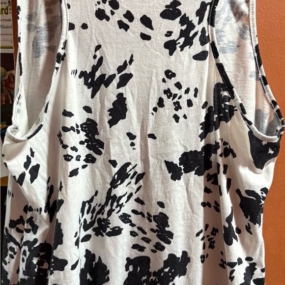 Black and White Cow Patterned Women's Top - Picture 2 of 5